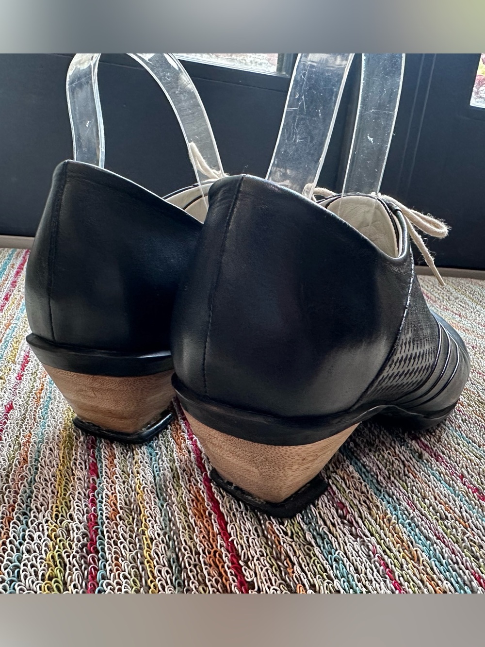 Fluevog VINTAGE EXCELLENT Hopes Promise black leather lace-up shoe -10 (fit 9.5) - Picture 4 of 16